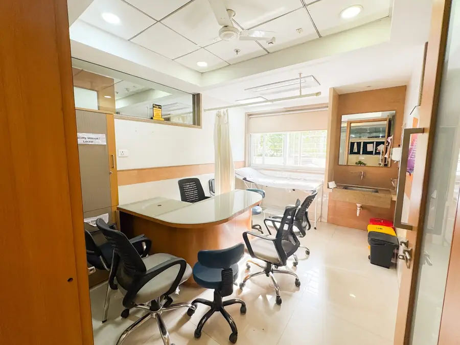 Consultation room in the dermatology outpatient clinic